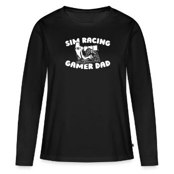 Sim Racing - T-shirt manches longues Premium bio Femme - noir - Devant - Julia (174cm)
