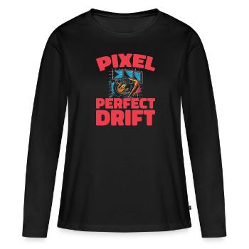 Sim Racing - T-shirt manches longues Premium bio Femme - noir - Devant - Julia (174cm)