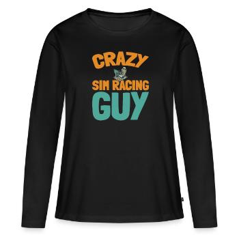 Sim Racing - T-shirt manches longues Premium bio Femme - noir - Devant - Julia (174cm)