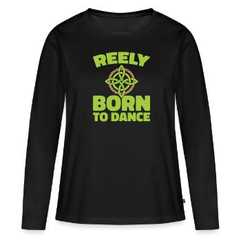 Irish Dance Irischer Tanz - Frauen Premium Bio Langarmshirt - Schwarz - Vorne - Julia (174cm)