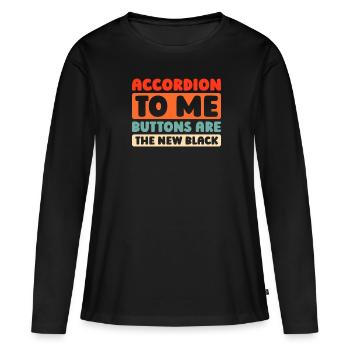 Accordéon - T-shirt manches longues Premium bio Femme - noir - Devant - Julia (174cm)