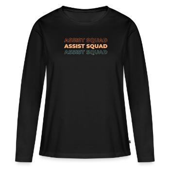 Équipe de cuisine - T-shirt manches longues Premium bio Femme - noir - Devant - Julia (174cm)