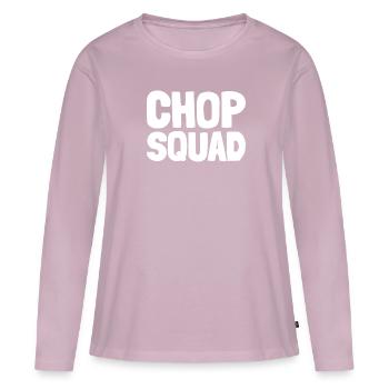 Climatologue Kader - T-shirt manches longues Premium bio Femme - rose poudré - Devant - Julia (174cm)