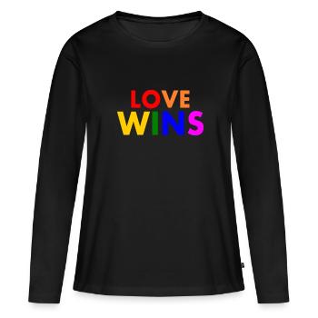 Love wins - Women's Premium Organic Long Sleeve Shirt - black - Front - Julia (174cm)