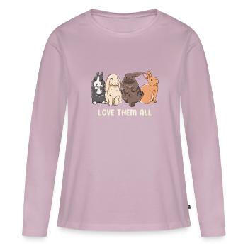 Süße Kaninchen Design für Hasen Besitzer - Frauen Premium Bio Langarmshirt - Altrosa - Vorne - Julia (174cm)