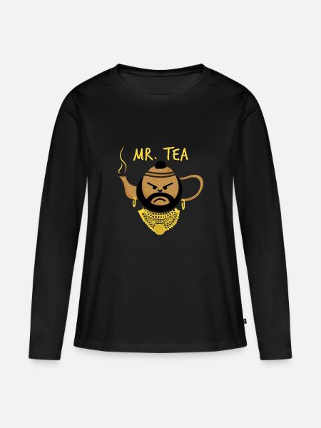 Mr. Tea A-Team Clubber Lang B. A. Baracus Mr. T - Frauen Premium Bio Langarmshirt - Schwarz