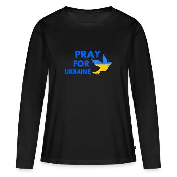 Ukraine - T-shirt manches longues Premium bio Femme - noir - Devant - Julia (174cm)