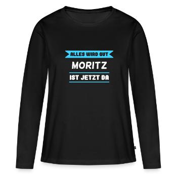 Moritz Name Design für stolze Moritz - Frauen Premium Bio Langarmshirt - Schwarz - Vorne - Julia (174cm)