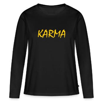 Karma - T-shirt manches longues Premium bio Femme - noir - Devant - Julia (174cm)