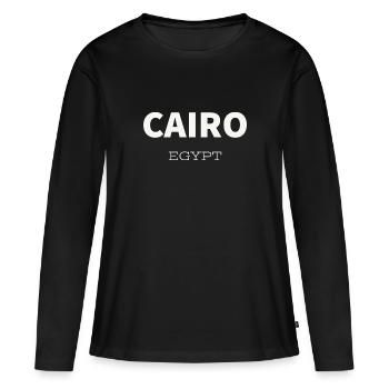Le Caire - T-shirt manches longues Premium bio Femme - noir - Devant - Julia (174cm)