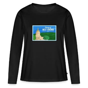 West Virginia Fil-Am Design für stolze Pinoys - Frauen Premium Bio Langarmshirt - Schwarz - Vorne - Julia (174cm)