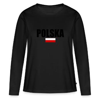 Polska - T-shirt manches longues Premium bio Femme - noir - Devant - Julia (174cm)
