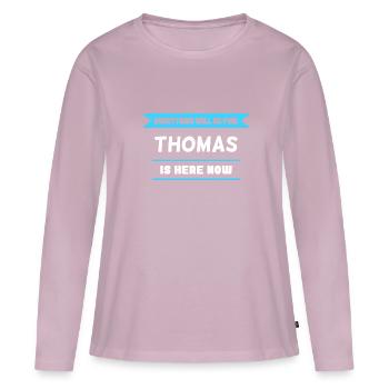 Thomas Name Spruch für stolzen Thomas - Frauen Premium Bio Langarmshirt - Altrosa - Vorne - Julia (174cm)
