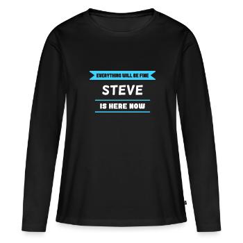 Steve Namenszusatz für stolze Steves - Frauen Premium Bio Langarmshirt - Schwarz - Vorne - Julia (174cm)