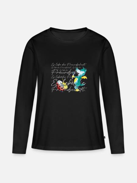 TABALUGA Und Bully Singen - Frauen Premium Bio Langarmshirt - Schwarz