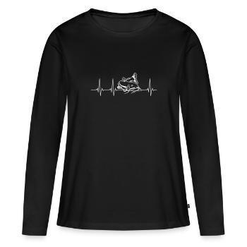 Wels - Frauen Premium Bio Langarmshirt - Schwarz - Vorne - Julia (174cm)