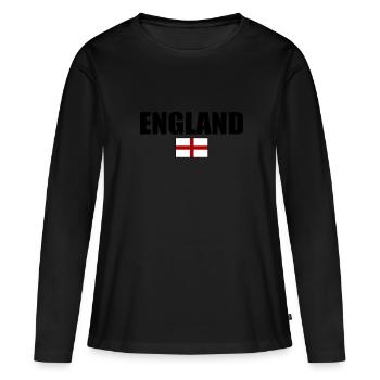 angleterre - T-shirt manches longues Premium bio Femme - noir - Devant - Julia (174cm)