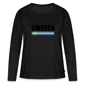 Schweden - Frauen Premium Bio Langarmshirt - Schwarz - Vorne - Julia (174cm)