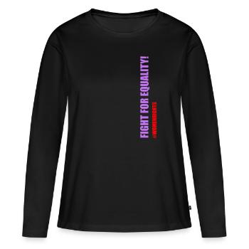Les droits des femmes sont des droits de l’homme - T-shirt manches longues Premium bio Femme - noir - Devant - Julia (174cm)