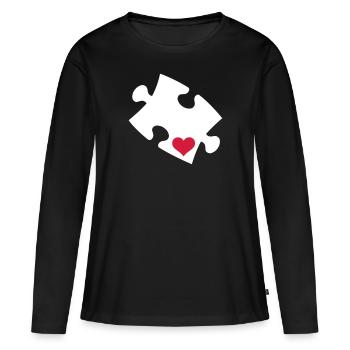 puzzle - T-shirt manches longues Premium bio Femme - noir - Devant - Julia (174cm)