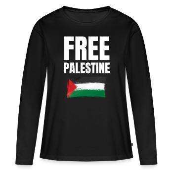 Free Palestine Freedom Freiheit Palestina - T-shirt manches longues Premium bio Femme - noir - Devant - Julia (174cm)