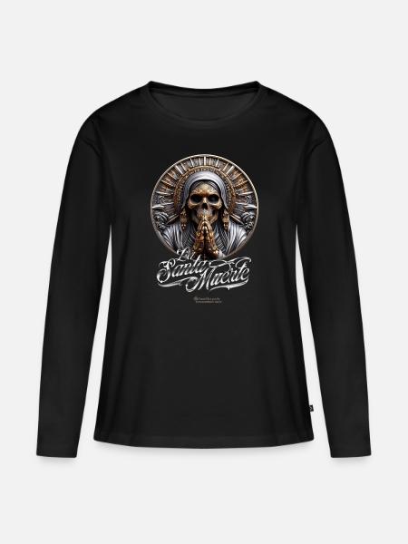La Santa Muerte - Frauen Premium Bio Langarmshirt - Schwarz