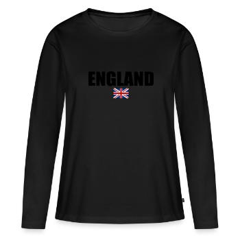 angleterre - T-shirt manches longues Premium bio Femme - noir - Devant - Julia (174cm)