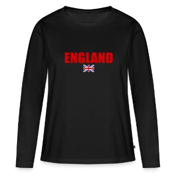 ANGLETERRE ANGLAIS DRAPEAU BRITANNIQUE - T-shirt manches longues Premium bio Femme - noir - Devant - Julia (174cm)