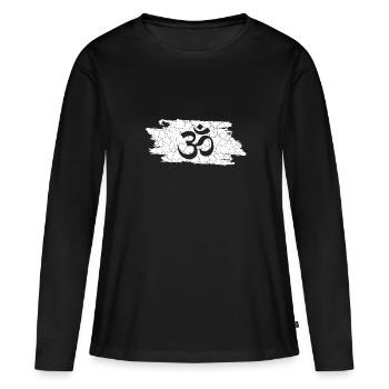 Om - Frauen Premium Bio Langarmshirt - Schwarz - Vorne - Julia (174cm)