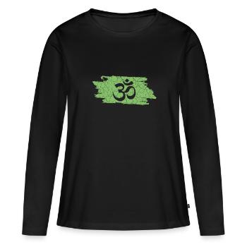 Om - Frauen Premium Bio Langarmshirt - Schwarz - Vorne - Julia (174cm)