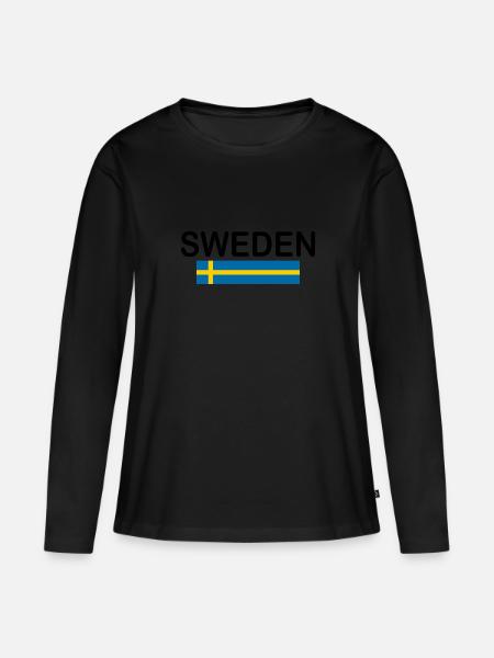 Schweden - Frauen Premium Bio Langarmshirt - Schwarz