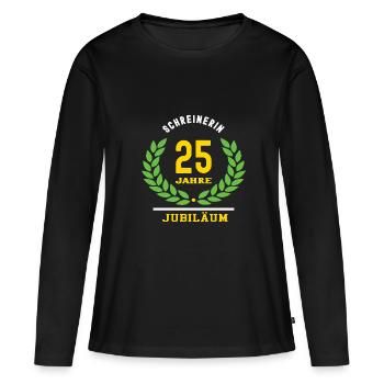 Schreinerin Jubiläum 25 Jahre 25 jähriges Jubi - Frauen Premium Bio Langarmshirt - Schwarz - Vorne - Julia (174cm)