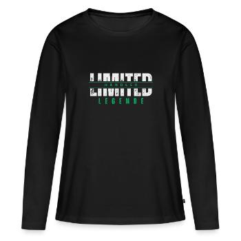 Limited Händler Legende. - Frauen Premium Bio Langarmshirt - Schwarz - Vorne - Julia (174cm)