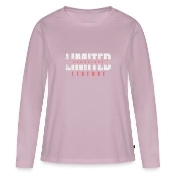 Légende de tailleur limitée. - T-shirt manches longues Premium bio Femme - rose poudré - Devant - Julia (174cm)