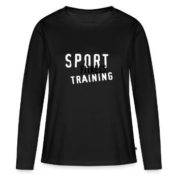 SPORT FITNESS TRAINING - T-shirt manches longues Premium bio Femme - noir - Devant - Julia (174cm)