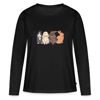 Süße Kaninchen Design für Hasen Besitzer - Frauen Premium Bio Langarmshirt - Schwarz - Vorne - Julia (174cm)