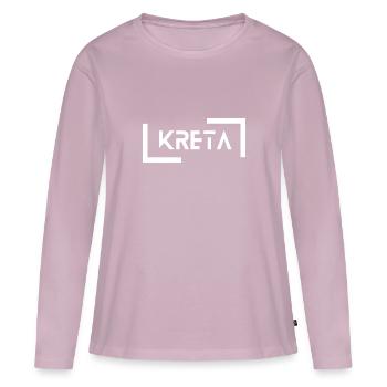 Crète - T-shirt manches longues Premium bio Femme - rose poudré - Devant - Julia (174cm)