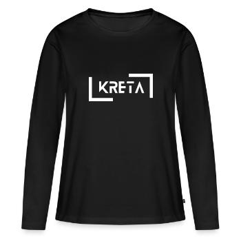 Crète - T-shirt manches longues Premium bio Femme - noir - Devant - Julia (174cm)