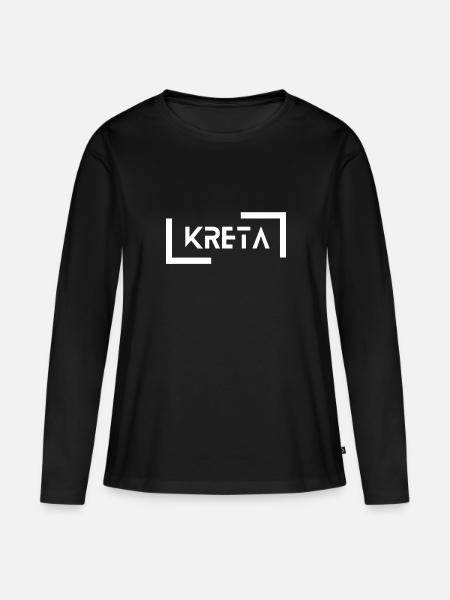Kreta - Frauen Premium Bio Langarmshirt - Schwarz