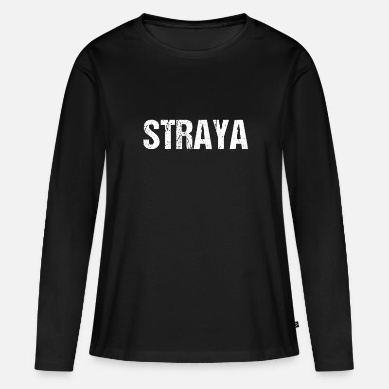Straya - Frauen Premium Bio Langarmshirt - Schwarz