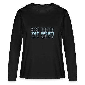 Yay Sports sportliebhaber - Frauen Premium Bio Langarmshirt - Schwarz - Vorne - Julia (174cm)