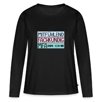 Assistant médical expert MFA - T-shirt manches longues Premium bio Femme - noir - Devant - Julia (174cm)