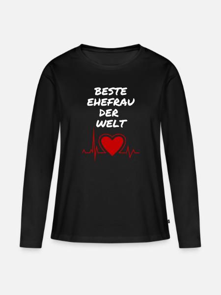 Ehefrau - Frauen Premium Bio Langarmshirt - Schwarz