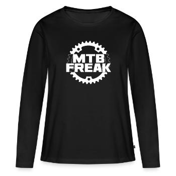 Freak VTT - T-shirt manches longues Premium bio Femme - noir - Devant - Julia (174cm)