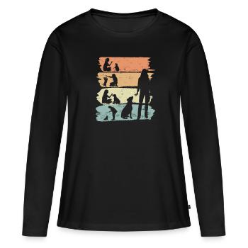 Hundetrainerin Hundeschule Hundetraining Geschenk - Frauen Premium Bio Langarmshirt - Schwarz - Vorne - Julia (174cm)