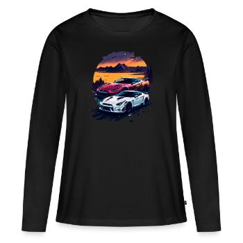 Klassischer Sportwagen - Frauen Premium Bio Langarmshirt - Schwarz - Vorne - Julia (174cm)