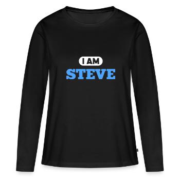 Steve Namenszusatz für stolze Steves - Frauen Premium Bio Langarmshirt - Schwarz - Vorne - Julia (174cm)