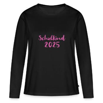 Écolier 2025 - T-shirt manches longues Premium bio Femme - noir - Devant - Julia (174cm)