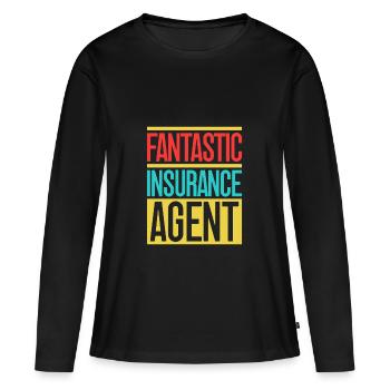 Insurance Agent Fantastic Agent Funny Insurance - Frauen Premium Bio Langarmshirt - Schwarz - Vorne - Julia (174cm)