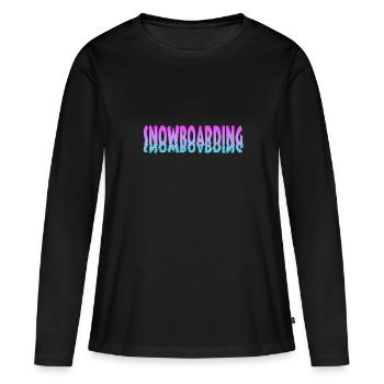 snowboarding - Frauen Premium Bio Langarmshirt - Schwarz - Vorne - Julia (174cm)